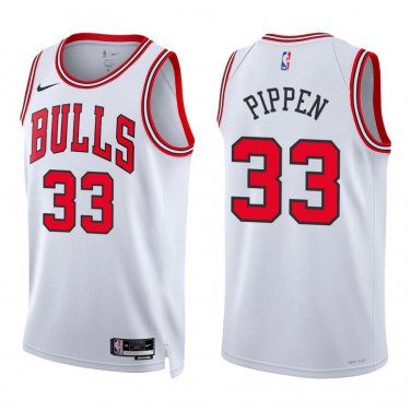 Bulls #33 Scottie Pippen White Swingman Jersey