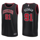 Bulls #91 Dennis Rodman Black Swingman Jersey