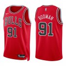 Bulls #91 Dennis Rodman Red Swingman Jersey