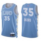 Cavaliers #35 Isaac Okoro Blue City Swingman Jersey