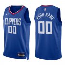 Clippers #00 Custom Name And Number Royal Blue Swingman Jersey