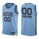 Grizzlies #00 Custom Name And Number Light Blue Swingman Jersey