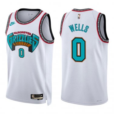 Grizzlies #0 Jaylen Wells White Classic Swingman Jersey