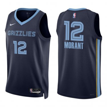 Grizzlies #12 Ja Morant Navy Swingman Jersey