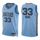 Grizzlies #33 Marc Gasol Light Blue Swingman Jersey