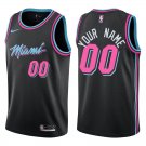 Heat #00 Custom Name And Number Black City Swingman Jersey