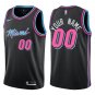 Heat #00 Custom Name And Number Black City Swingman Jersey