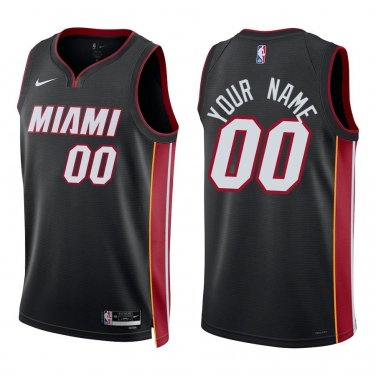 Heat #00 Custom Name And Number Black Swingman Jersey