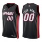 Heat #00 Custom Name And Number Black Swingman Jersey