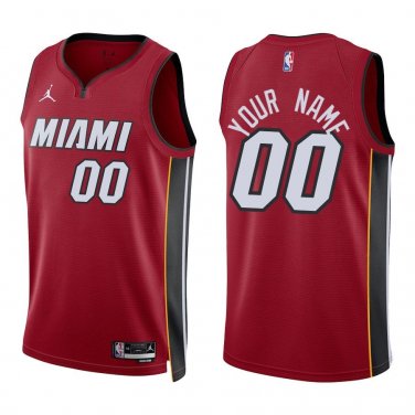 Heat #00 Custom Name And Number Red Swingman Jersey