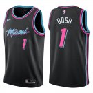 Heat #1 Chris Bosh Black City Swingman Jersey