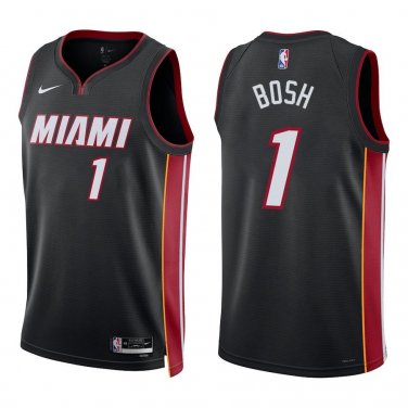 Heat #1 Chris Bosh Black Swingman Jersey