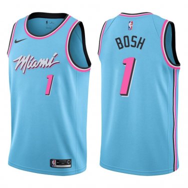 Heat #1 Chris Bosh Light Blue Swingman Jersey