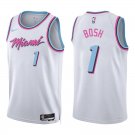 Heat #1 Chris Bosh White City Swingman Jersey