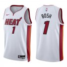 Heat #1 Chris Bosh White Swingman Jersey