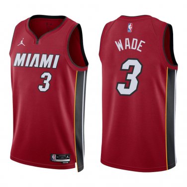 Heat #3 Dwyane Wade Red Swingman Jersey