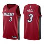 Heat #3 Dwyane Wade Red Swingman Jersey