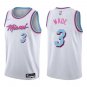 Heat #3 Dwyane Wade White City Swingman Jersey
