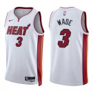 Heat #3 Dwyane Wade White Swingman Jersey