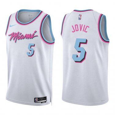 Heat #5 Nikola Jovic White City Swingman Jersey