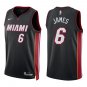Heat #6 LeBron James Black Swingman Jersey