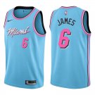Heat #6 LeBron James Light Blue Swingman Jersey