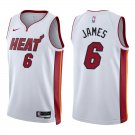 Heat #6 LeBron James White Swingman Jersey