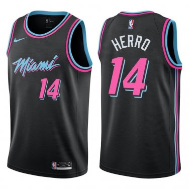 Heat #14 Tyler Herro Black City Swingman Jersey
