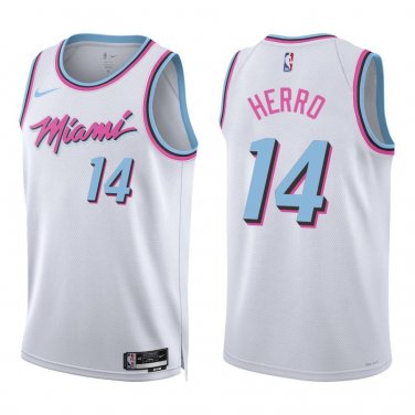 Heat #14 Tyler Herro White City Swingman Jersey