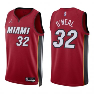 Heat #32 Shaquille O'Neal Red Swingman Jersey