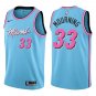 Heat #33 Alonzo Mourning Light Blue Swingman Jersey