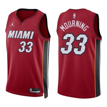 Heat #33 Alonzo Mourning Red Swingman Jersey