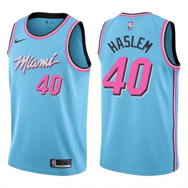 Heat #40 Udonis Haslem Light Blue Swingman Jersey