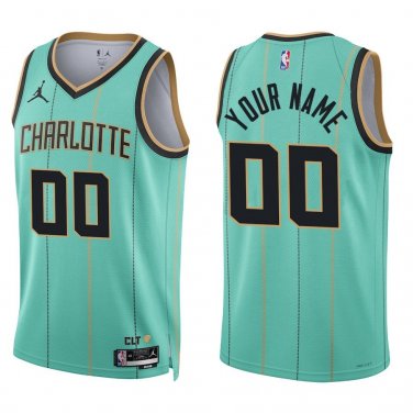 Hornets #00 Custom Name And Number Teal City Swingman Jersey