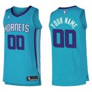 Hornets #00 Custom Name And Number Teal Swingman Jersey