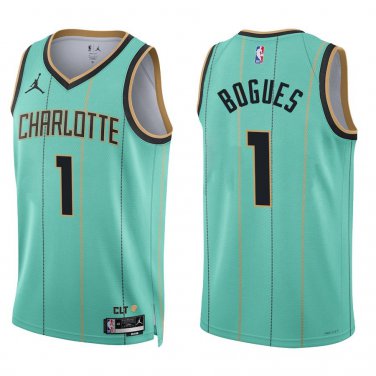 Hornets #1 Muggsy Bogues Teal City Swingman Jersey