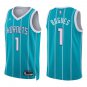 Hornets #1 Muggsy Bogues Teal Stripes Swingman Jersey
