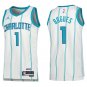 Hornets #1 Muggsy Bogues White Stripe Swingman Jersey