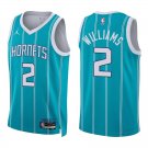 Hornets #2 Grant Williams Teal Stripes Swingman Jersey
