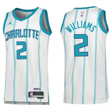 Hornets #2 Grant Williams White Stripe Swingman Jersey