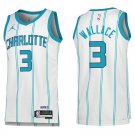 Hornets #3 Gerald Wallace White Stripe Swingman Jersey