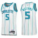 Hornets #5 Mark Williams White Stripe Swingman Jersey
