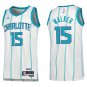 Hornets #15 Kemba Walker White Stripe Swingman Jersey