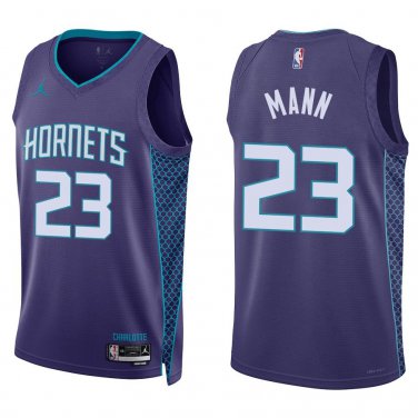 Hornets #23 Tre Mann Purple Swingman Jersey