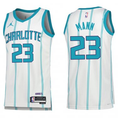 Hornets #23 Tre Mann White Stripe Swingman Jersey