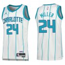Hornets #24 Brandon Miller White Stripe Swingman Jersey