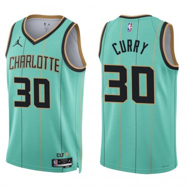 Hornets #30 Dell Curry Teal City Swingman Jersey