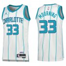Hornets #33 Alonzo Mourning White Stripe Swingman Jersey