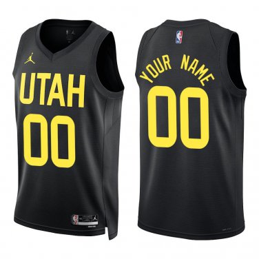 Jazz #00 Custom Name And Number Black Swingman Jersey