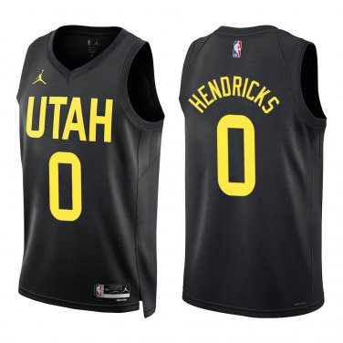 Jazz #0 Taylor Hendricks Black Swingman Jersey
